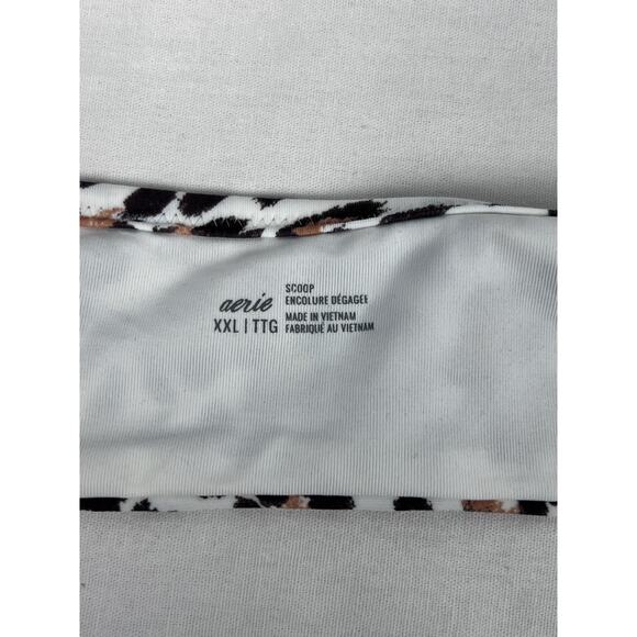 Aerie Bikini Top Leopard Wrap Scoop Halter Swim Beachy Summer Travel Vacation - Picture 5 of 6